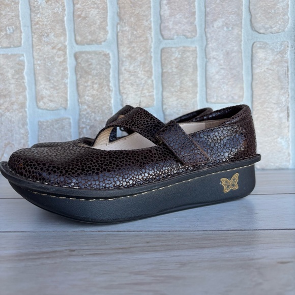 Alegria Day-562 Brown Leather Mary Jane Comfort Adjustable Shoe Size 36 (6-7) - Picture 3 of 11